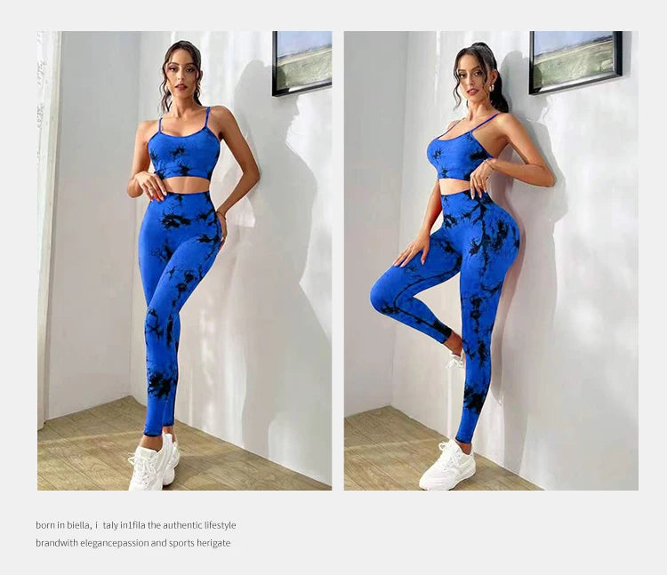 Tie-Dye Sports Bra & High-Waist Leggings